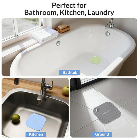 Snag This Three Pack Durable Silicone Shower Drain Cover And Tub Stopper To Cut The Funky Smell And Keep Those Pesky Critters Off Any Bathroom Or Kitchen Floor. Silicone drain covers in bathtub, kitchen sink, and floor.