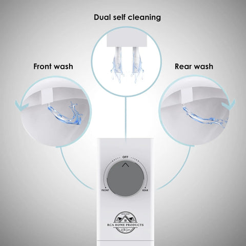 Ultra Slim Bidet Attachment With Switchable Left And Right Control And Dual Nozzles For Female And Posterior Cleaning