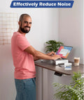 Man working at adjustable desk with Standing Desk Grease For Electric Adjustable Desks Keeps Lead Screws Quiet And Smooth Anti Rust Squeak Fix Multi Purpose Lubricant For Home Office Computer Workstations 50g container