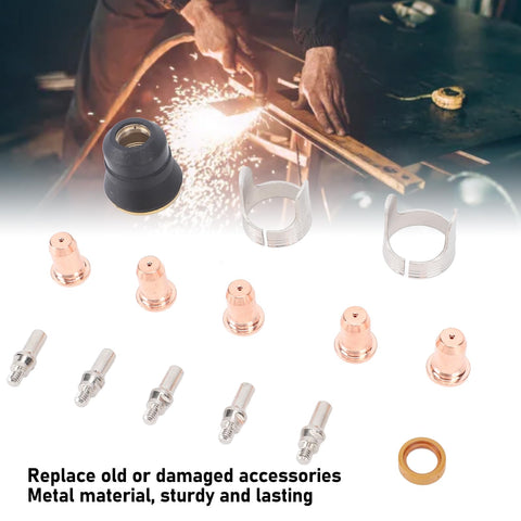 Pro Grade Plasma Cutter Consumables Kit with 48 Pieces IPT40 Electrodes Nozzles Cups for CUT 55DS and 65DS brass zinc alloy.