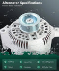 High Output 130 Amp Alternator Replacement For Ford Mustang 1994-2000, Thunderbird 1994-1997, Mercury Cougar 1994-1997