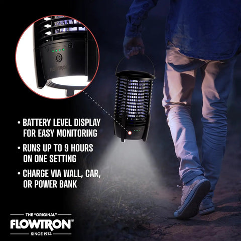 Rechargeable Bug Zapper Lamp 2 In 1 LED Light And Insect Killer All In One 3600mAh Battery USB C Charging Up To 9 Hours Power