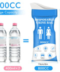Unisex Disposable Urinal Bags For Travel And Camping, 12 Pack Emergency Urine Kit For Men And Women, Leak Proof, 800CC capacity