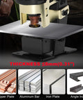 Beast Mode 22 Ton Electric Hydraulic Hole Puncher for Metal cutting through aluminum plate, with copper and iron materials shown.