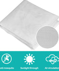 Folded 48x118 Inch Window Screen Mesh Replacement Fiberglass Porch Screen For House Windows And Patio Doors No Fuss Dust Blocking Mosquito Netting Pet Safe Screen Repair Mesh White, showing close-up of mesh fabric.