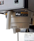 Close-up of TB3Q 3 Gallon Iced Tea Brewer With Real Tea Leaves, Quickbrew Funnel, SplashGard funnel deflects hot liquids.
