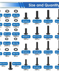 Top Shelf Metric Screw Assortment Kit With 2236 Heavy Duty Carbon Steel Fasteners Including M2 M3 M4 M5 M6 Bolts And Nuts, various sizes and quantities.