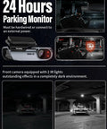 24-hour parking monitor feature of 4K Front And Rear Dash Cam With Fast 5GHz WiFi Hands Free Voice Control Crystal Clear Footage.