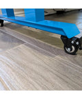 Heavy Duty Swivel Casters 2 5 Inch Set Of 4 With M10x25mm Threaded Stem And Dual Lock Brakes on blue furniture base