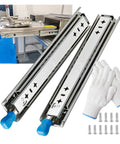 Heavy Duty Drawer Slide With Lock 12 Inch Full Extension Ball Bearing Runners Locking And Lock Out Durable Steel Rails Up To 260 Pound Load Capacity For Cabinets Drawers And Tool Chests 1 Pair, steel slide pair with gloves and screws