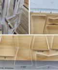 Rock Solid Acrylic 8 In 1 Bowtie Butterfly Router Template Jig Kit Woodworking DIY Inlay Guide showing various sizes of jigs.