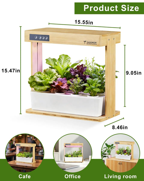 Indoor Hydroponic Garden System With 8 Pod Smart Grow Kit Plug And Play LED Grow Light Automatic Timer Pump System 3.5L Water Tank For Herbs And Veggies At Home No Soil Kitchen Countertop