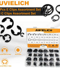 330 Piece Snap Rings Kit With E Clips And C Clips External Retaining Rings Assortment 24 Sizes From 2mm To 16mm Carbon Steel Circlip Set