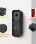 No Drill Stick-On Door Mount For 1st Gen Video Doorbell - Adhesive Mount Bracket With Protective Cover, easy install on wall