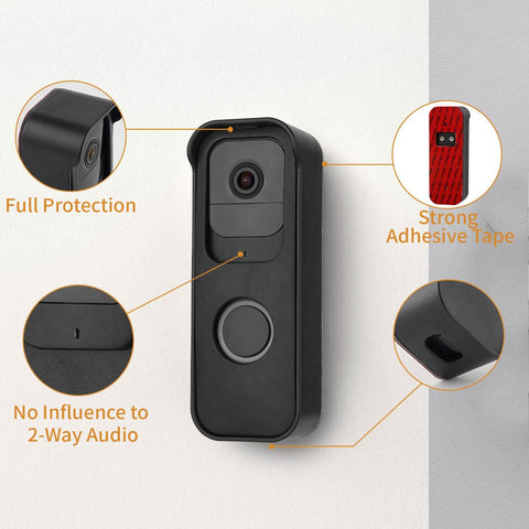No Drill Stick-On Door Mount For 1st Gen Video Doorbell - Adhesive Mount Bracket With Protective Cover, easy install on wall