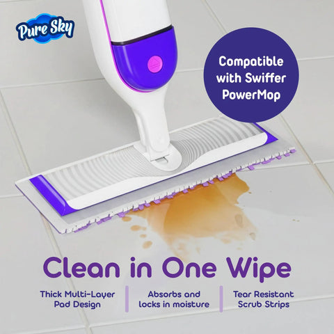 30 Pack Power Mop Refills For PowerMop, Upgraded Full Width Pads With Extra Absorbent Layer, 5X Cleaning Power, Heavy Duty Replacement Pads, Bulk Pack For Home, Office And Crew Cleaning compatible with Swiffer PowerMop