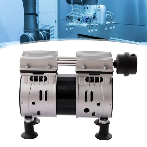 Heavy-Duty 110V Mini Diaphragm Vacuum Pump, 550W Oil-Free Lab Air Compressor, 3.6 CFM Silent Piston Motor, Cast Aluminum Body side view