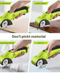 Cordless Electric Scissors For Cardboard Fabric Leather And Carpet With Two Blades Safety Lock And Storage Case used on various materials