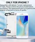 iPhone 7 Screen Replacement Kit With Home Button Earpiece Ear Speaker White 3D Touch LCD Display Assembly Repair Tools