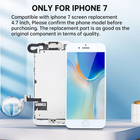 iPhone 7 Screen Replacement Kit With Home Button Earpiece Ear Speaker White 3D Touch LCD Display Assembly Repair Tools