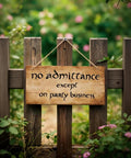 Funny No Admittance Except On Party Business Sign Rustic Wood Wall Decor For Home Kitchen Bar Or Parties Vintage Hanging Plaque