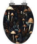 Elongated Toilet Seat Resin Bathroom with a decorative mushroom design, suitable for standard elongated toilets.
