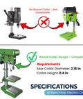 Image showing drill compatibility for Square Hole Drill Bit Adapter For Drill Press Or Hand Drill, Pro Grade Heavy Duty Dual Use Mortising Attachment.