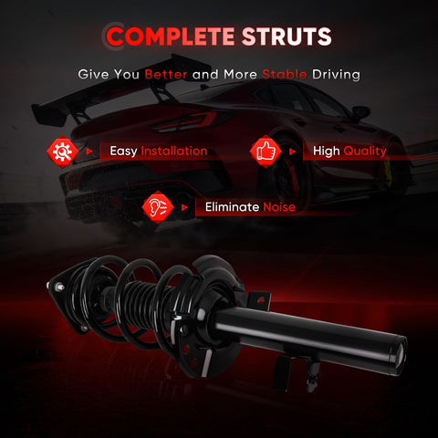 Front Complete Strut Assembly Two Piece Kit For Ford Focus 2013 2018 Quick Struts Replacement With 172907 172908