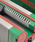 RGH25HA Linear Guide Block And Rail Set For CNC Machines And 3D Printers Pro Grade Smooth Motion And Rock Solid Rigidity With Optimized Circulation Path For Precise Linear Motion Control. close-up roller guide block and rail set, RGH25HA 25mm steel for CNC and 3D printers