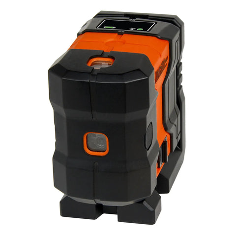 3 Dot Green Laser Level Self Leveling Kit With Magnetic Base Floor Mount And Hard Case For All Day Jobsite Use GreenBrite Technology 150 Ft Range IP64 Dust And Water Resistant Long Battery Life orange and black unit