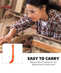 Woman using Lightweight Woodworking Push Block With Handle Portable Safety Push Stick For Table Saw Carpentry Projects Orange Tool Pro Grade Grip.