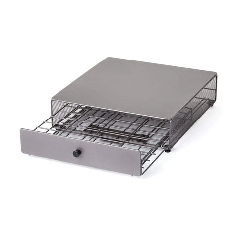 Cocktail Capsule Drawer for Bartesian, Holds 36 Pods With Smooth Glide Rolling Drawer, Silver Countertop Bar Organizer