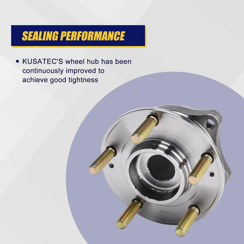 Two Piece Front And Rear Wheel Bearing And Hub Assembly 513266 For Hyundai Santa Fe Veracruz And Kia Sorento 2007 2018 2011 2015 With 5 Lug Bolts Without ABS showing front view and lug bolts