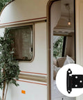 Heavy Duty Self Closing RV Hinges With Semi Concealed Half Overlay Design Steel Construction close-up on trailer door