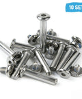 10 Pack Beefed Up Inline Skate Axle Screws, 6mm Shaft, 30mm Length Hex Socket Replacement Hardware, Silver Tone