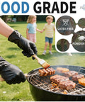 Superior Black Nitrile Gloves 6.3 Mil Thick Rip Resistant Build With Sweet Snug Fit And Killer Grip Solid Choice For Nurses Mechanics Or Household Use Fast Dry Coating Makes Them Easy To Pop On, brushing barbecue meat.