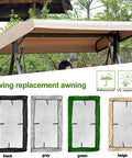 Outdoor Swing Canopy Replacement Top Cover For 3 Seater Patio Swing Universal 191x120x18 Cm 75x47x7 In Waterproof Beige