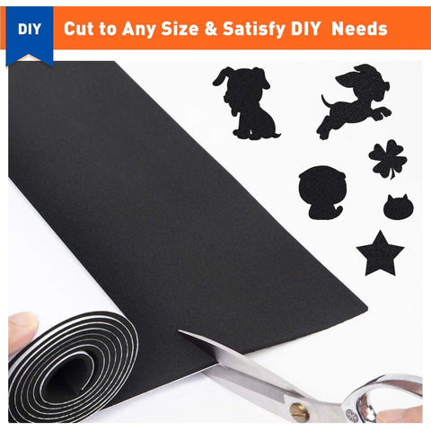 Premium Neoprene Foam Padding Sheet With Bulletproof Self Adhesive Backing, Quarter Inch Thick Eva Cushion Roll Solid Bet For Diy Workbenches, Car Wraps And Sound Deadening Projects, cutting black adhesive roll.