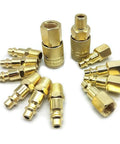 Real Deal One Quarter Inch NPT Quick Coupler Tool Connector Socket for Air Line Hose with Rust Proof Coat and Tight Seal Just for Serious Garage Crew and Pros Who Want Top Tier Quality Every Time brass air hose fittings set