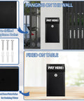 Metal Donation Box With Lock For Wall Mount Secure Cash Deposit Slot Money Drop Box For Home Office Or Outdoors Black