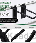 Close-up of 32 Piece Slatwall Hook Set With 2 Inch 4 Inch 6 Inch And 8 Inch Heavy Duty Display Hooks for garage use showing thickened material design and solid construction
