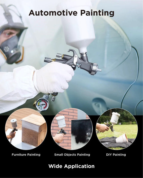 Game Changing Lvlp Air Spray Paint Gun Kit Built For Crisp Auto Touch Ups And Weekend Workshops in use for automotive painting.