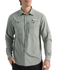 Men's Long Sleeve Sun Protection Shirt Built For Fishing Trips And Outdoor Adventures With UPF 50 Plus Quick Dry Mesh Fabric