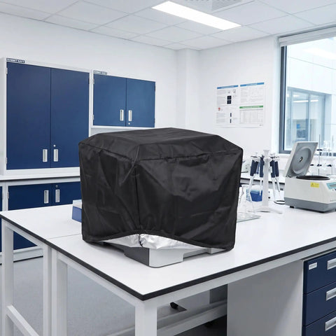 Heavy Duty 3D Printer Protective Cover With Dustproof Enclosure For Home Workshop Black 28 By 18 By 12 Inches in a lab setting