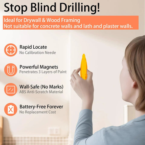 Hella Reliable Two Pack Magnetic Stud Finder With Strong Core And Zero Batteries Needed For Accurate Drywall Wood Scanning Featuring Smooth Ergonomic Grip For Quick Screw Nail Location Inside Walls