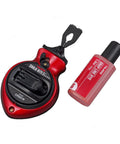 Chalk Line Kit Chalk Box With Extra Bold 1mm Snap Line And Five Gear Quick Retrieval, Chalk-Rite II Model CR201R-PR, red aluminum case