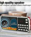Pocket Size AM FM Radio With 1200mAh Battery For All Day Power, USB Flash Drive And Micro SD MP3 Playback, TF Card Slot