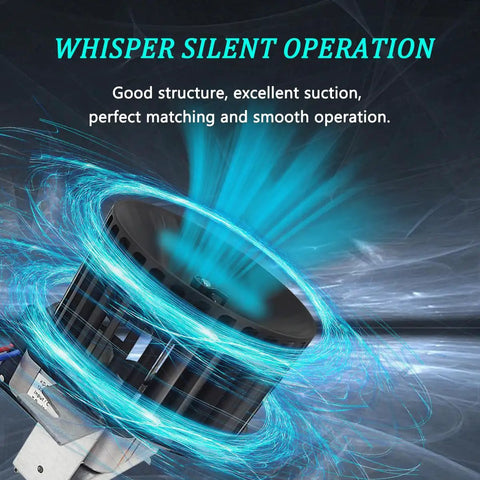 Super Quiet High Airflow Motor Assembly Upgrade For Bathroom Ceiling Fans 9417 9417D 9427 illustration with blue airflow effect