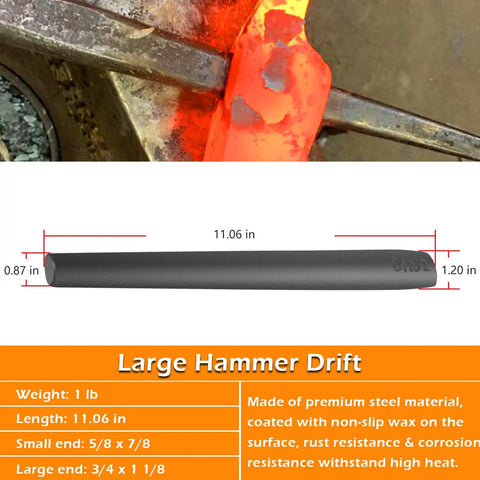 Eye Drift Tool Set For Smithing And Knife Making, 3 Piece Forging Kit hammer drift dimensions and features
