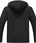 Back view of Men's Mountain Ski Jacket With Hood Waterproof Winter Snow Coat Fleece Lining Parka Warm Insulated Outdoor Gear For Cold Weather